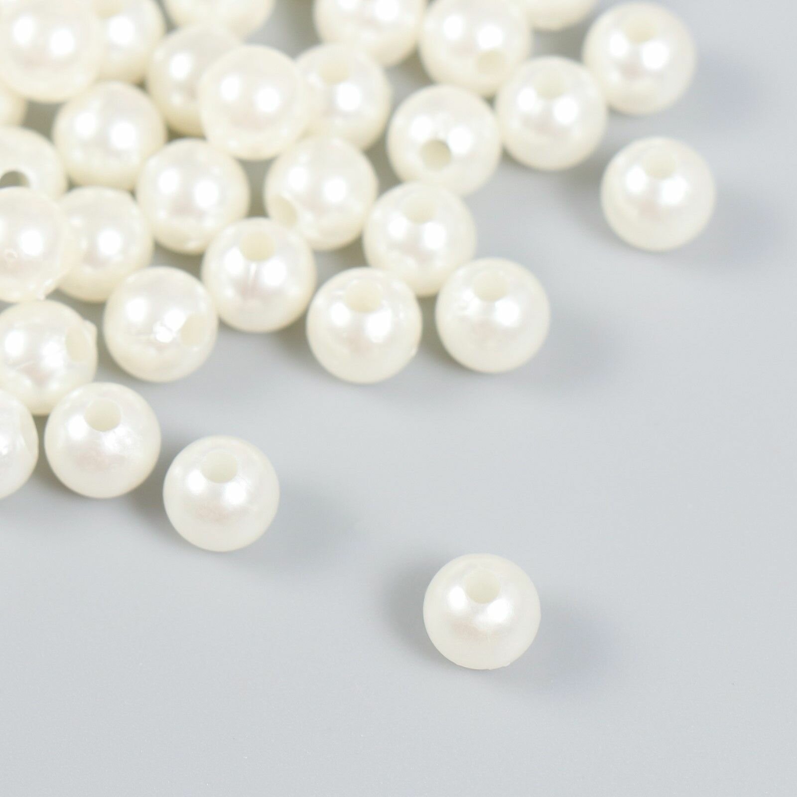 Бусины для творчества пластик Жемчуг  набор 20 г 0.8х0.8 см