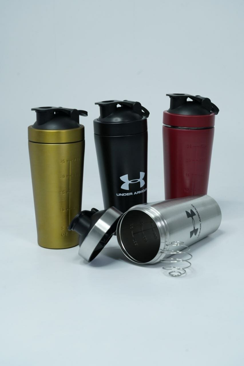 Шейкер Under Armour K79 двойные стенки, термобутылка, Silver, 800мл — фото 1