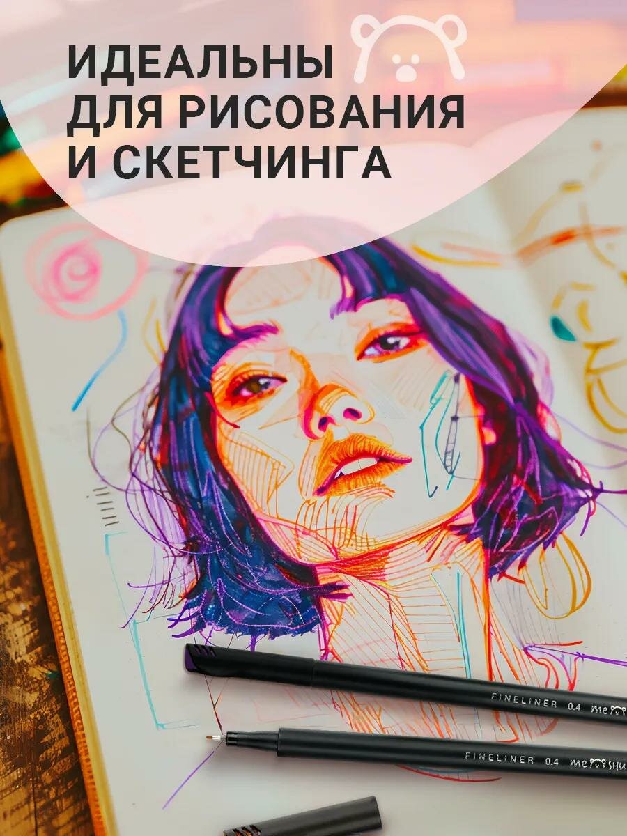 Капиллярные ручки линеры для рисования и скетчинга MESHU 18 штук — фото 1