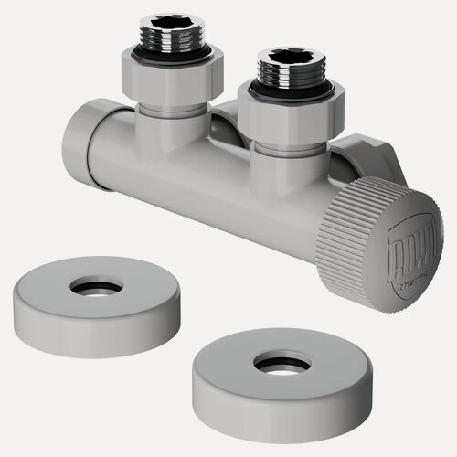 Изображение товара Узел нижнего подключения термостатический угловой Royal Thermo Design Pro 15мм М30х1,5 (Белый)