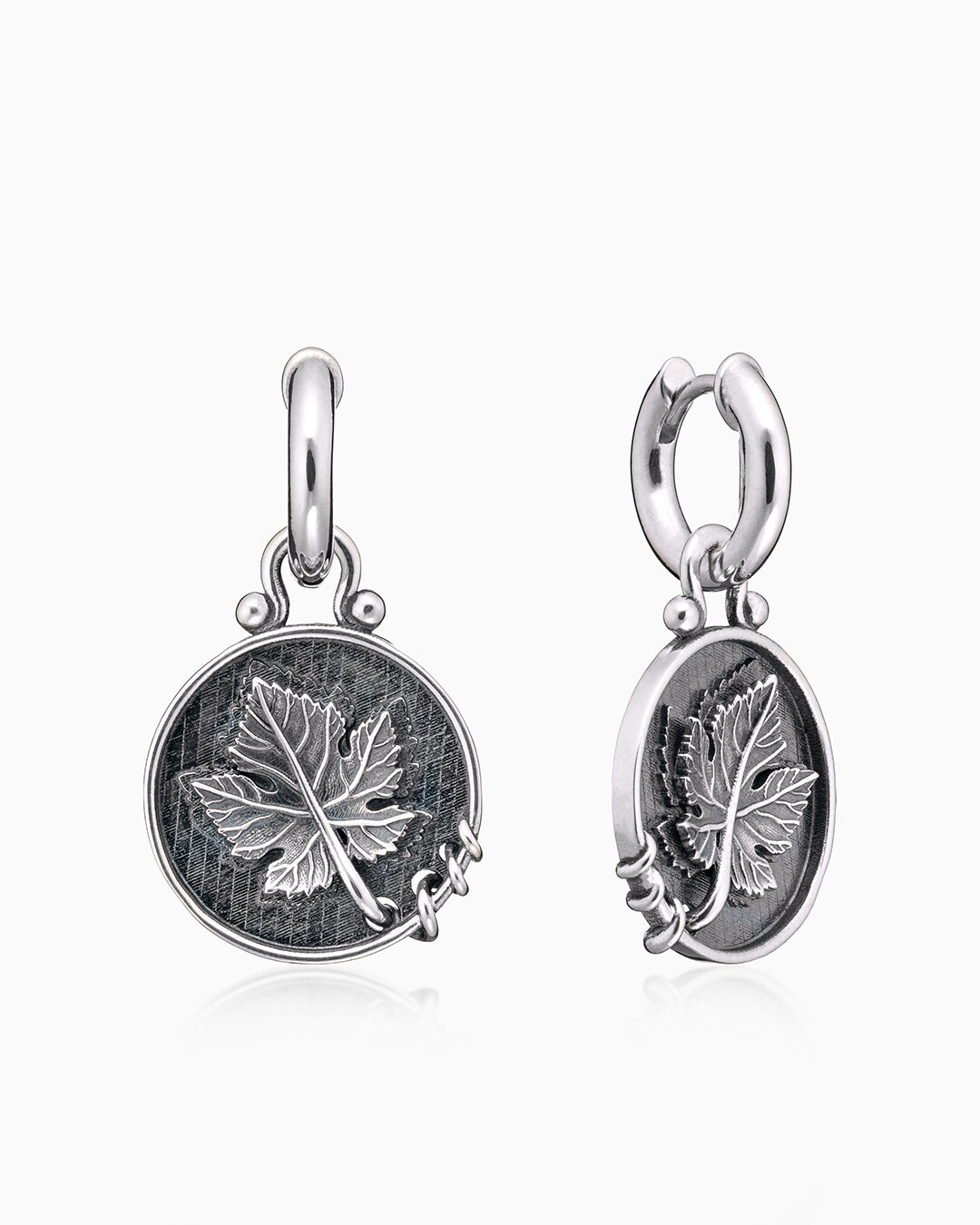 Серьги, серебро, 925 проба, чернение