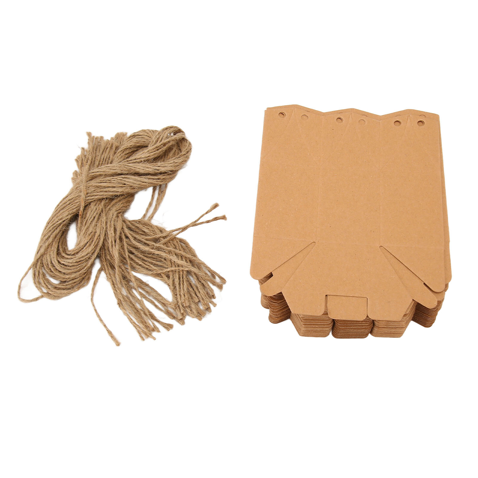 50 шт. фонариков крафтбоксов шестигранных бумажных подарочных коробок с бечевкой для свадьбы, вечери