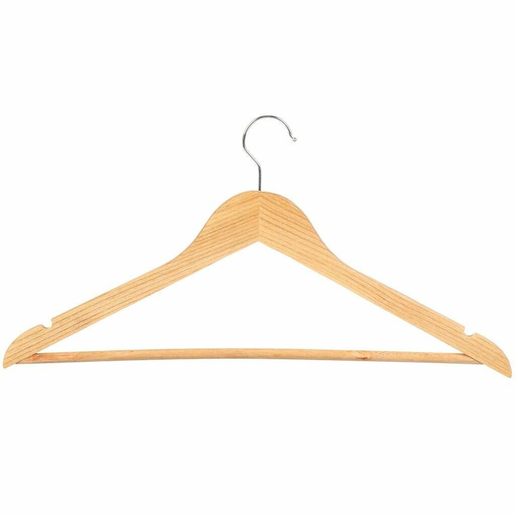 Вешалки-плечики марья искусница для одежды, 44,5 см, натуральное дерево, 10 шт