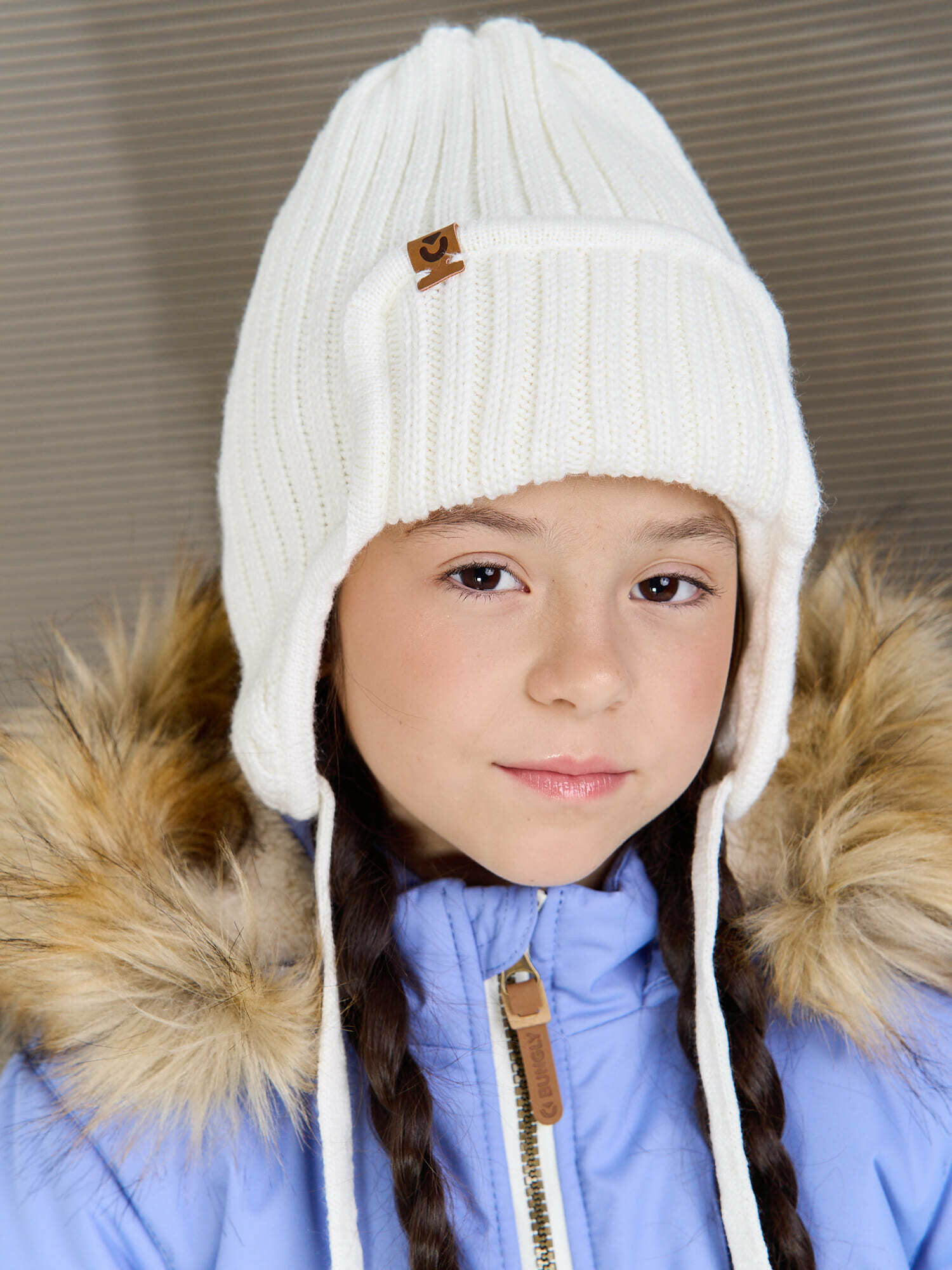 Шапка-ушанка BUNGLY для детей размер 48-50 молоко