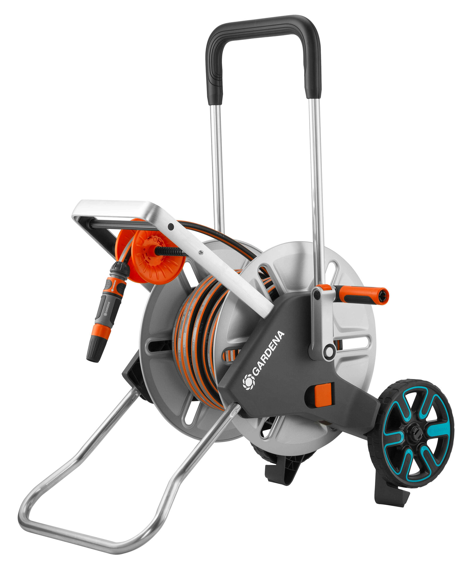Тележка для шлангов металлическая Gardena AquaRoll M Easy с комплектом для полива