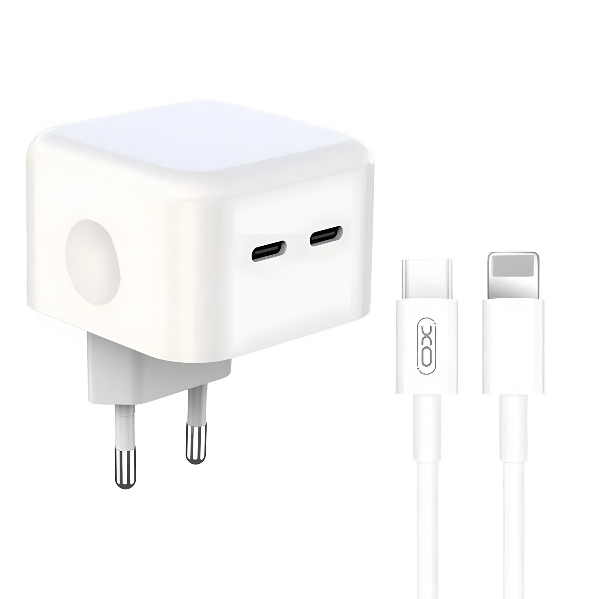 Быстрое сетевое зарядное устройство XO L102, 35 Вт, Type-C, для iPhone/iPad, белое, оригинальное