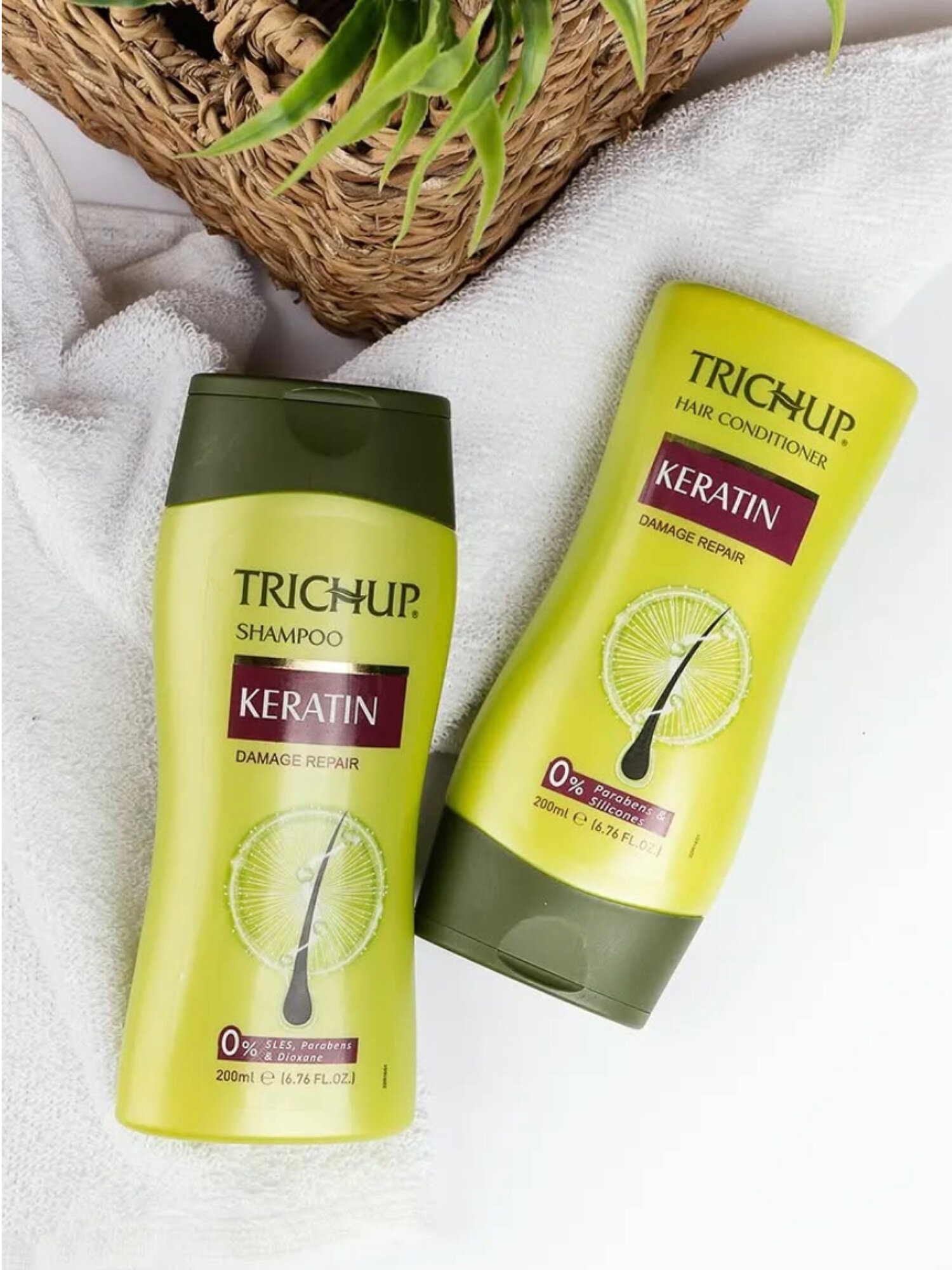 Шампунь с кератином (Trichup Keratin) для ломких волос 400 мл — фото 1