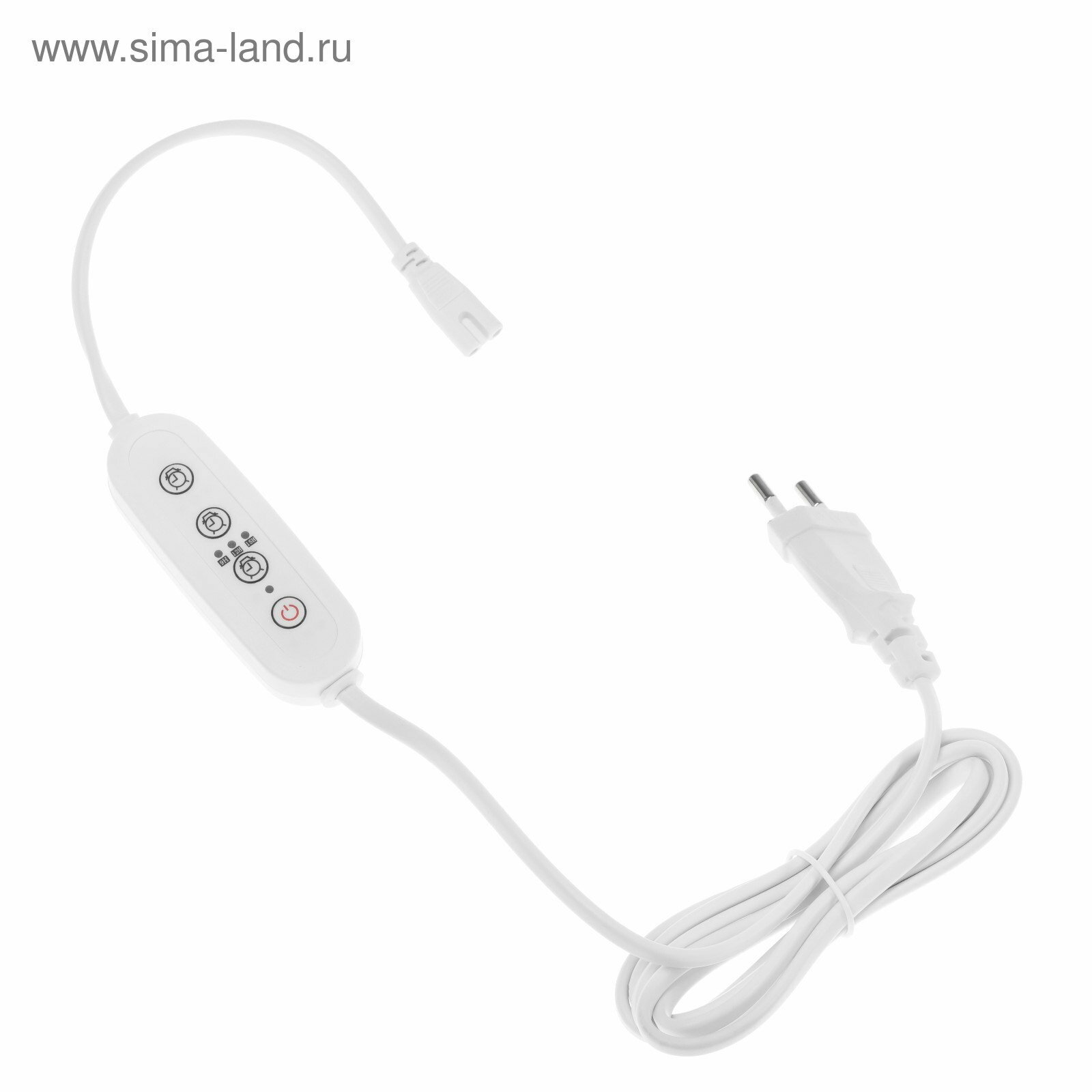 Таймер с вилкой 220 В 150 Вт разъем L/N для фитосветильника провод 2 м