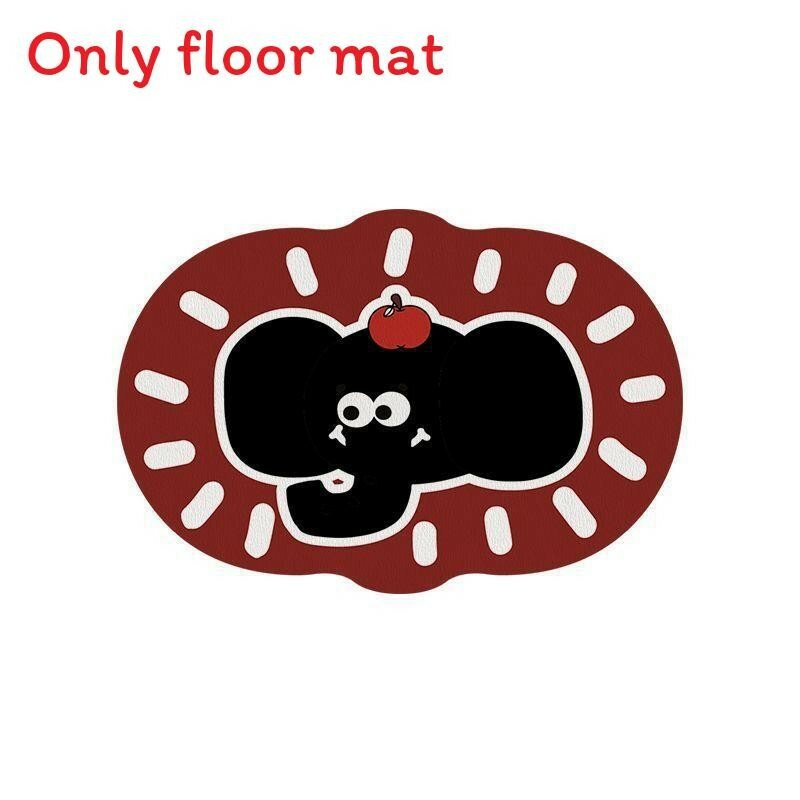 Коврик для пола с рисунком уставшего слона из полиэстера для гостиной и прихожей красный 45x70см