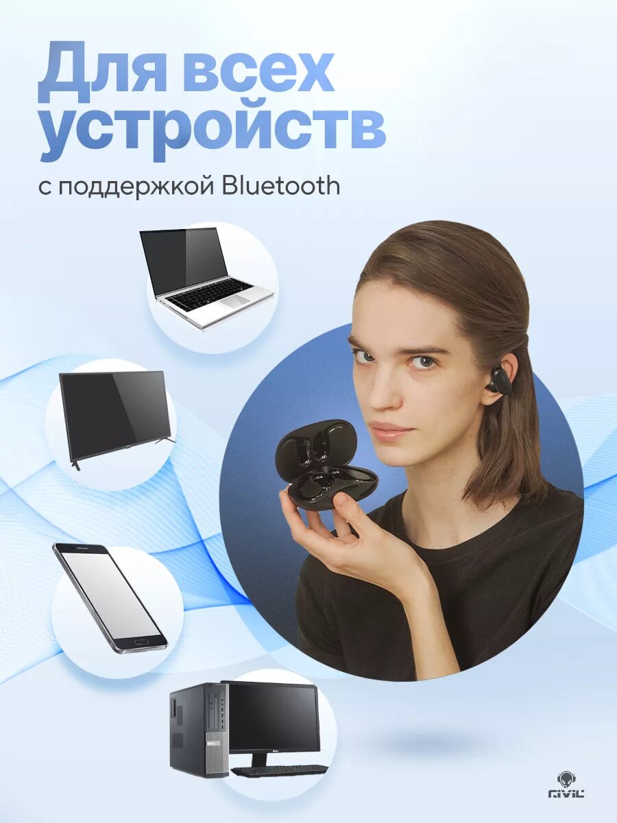 Наушники беспроводные для телефона спортивные с микрофоном для андроид, айфон/Блютуз гарнитура XT80 — фото 1