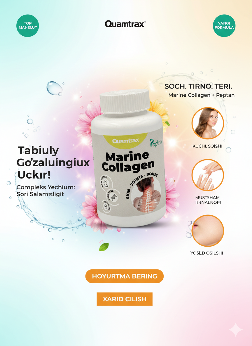 Quamtrax Marine Collagen skin-joints-bones 120 tablets 40 servings