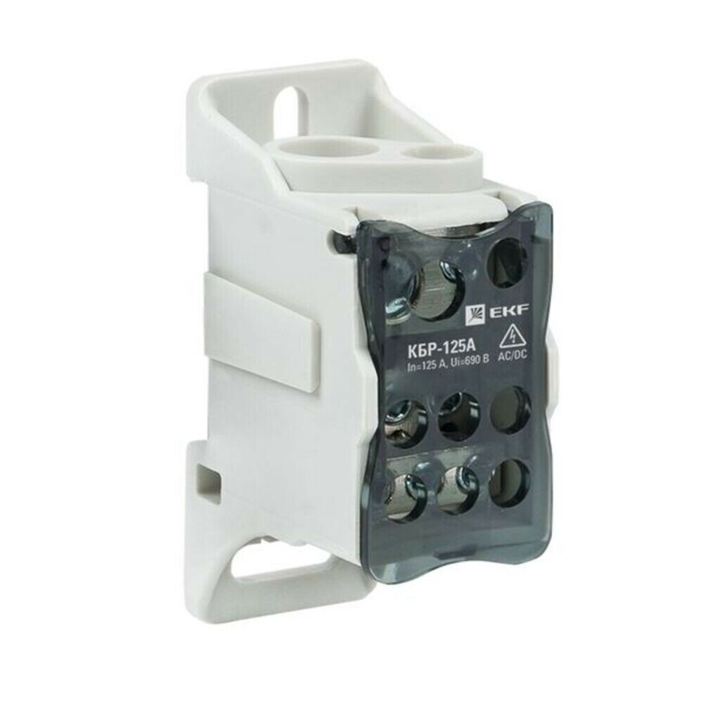 Блок распределительный EKF PROxima на DIN-рейку и монтажную панель 50х80х33 мм 690 В IP20 125 А plc-kbr125