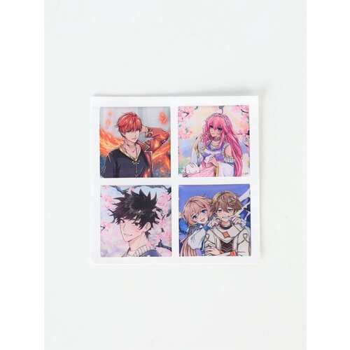 Объемные 3D стикеры на телефон Аниме 4 шт 3 3 см 10084326 135₽