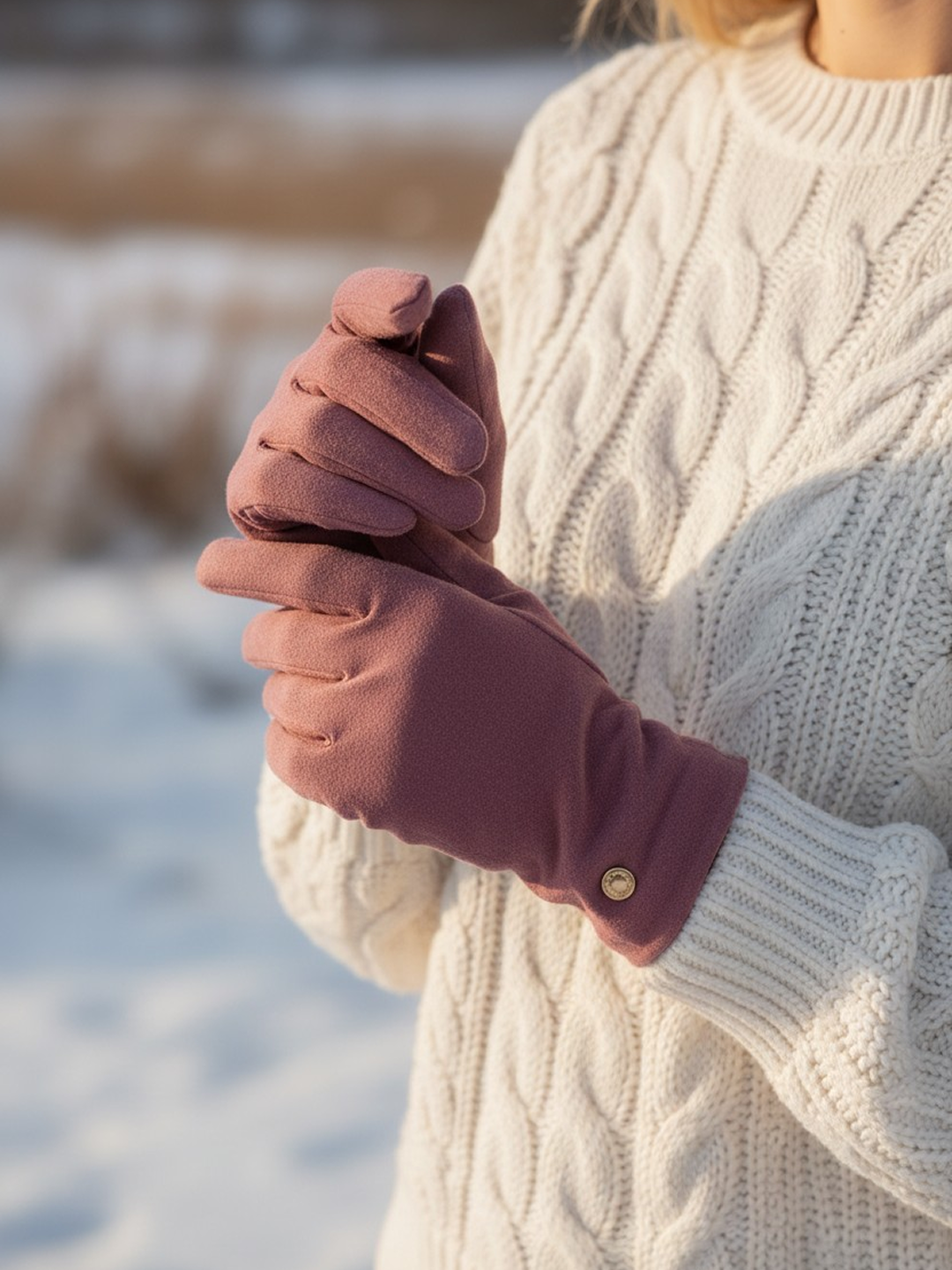 Перчатки  для женщин, размер 16.5, фуксия — фото 1