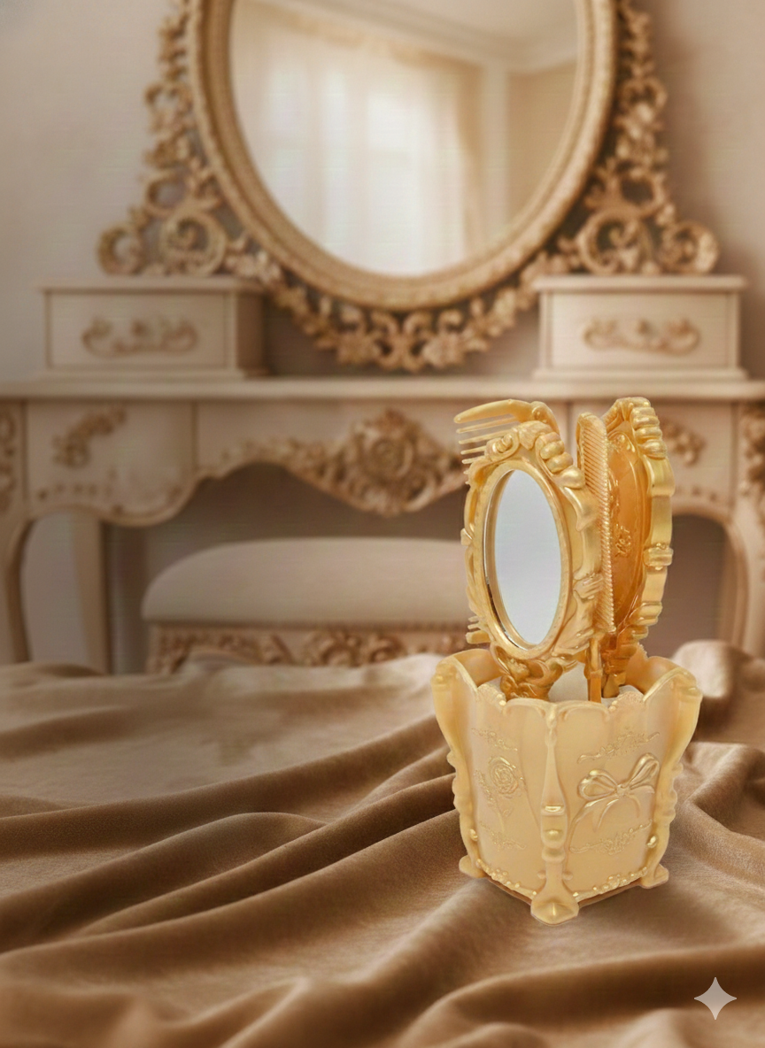 Набор расчесок для волос с зеркалом включает в себя 4 штуки,