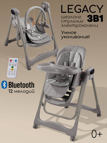 Изображение товара Стульчик для кормления многофункциональный Amarobaby, Legacy, серый