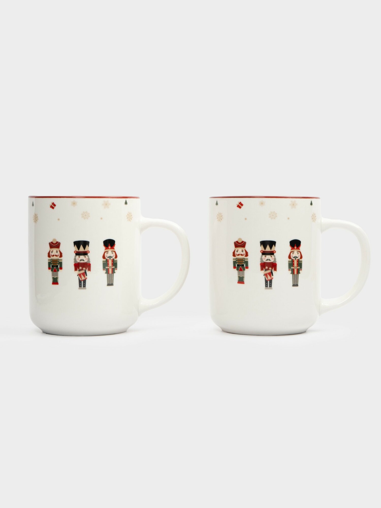 Кружка 370 мл 2 шт фарфор белая Щелкунчики Nutcracker (Anna Lafarg)