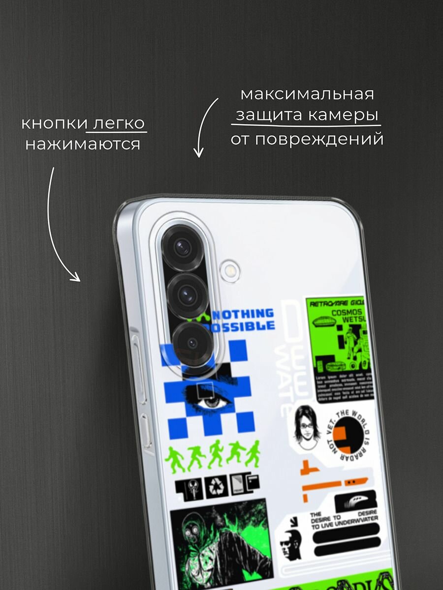 Чехол на Samsung Galaxy A36 5G / Самсунг A36 5G с принтом "Nothing impossible", прозрачный — фото 1