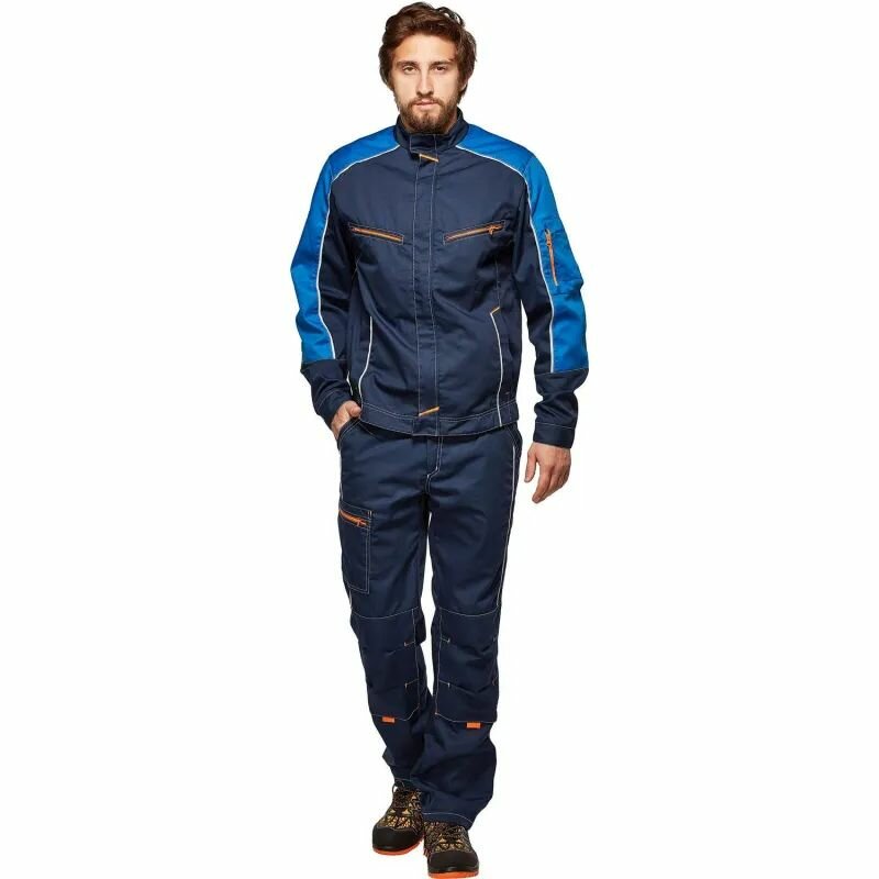 Куртка рабочая КНР летняя мужская л34-КУ темно-синяя васильковая р 44-46 р 158-164