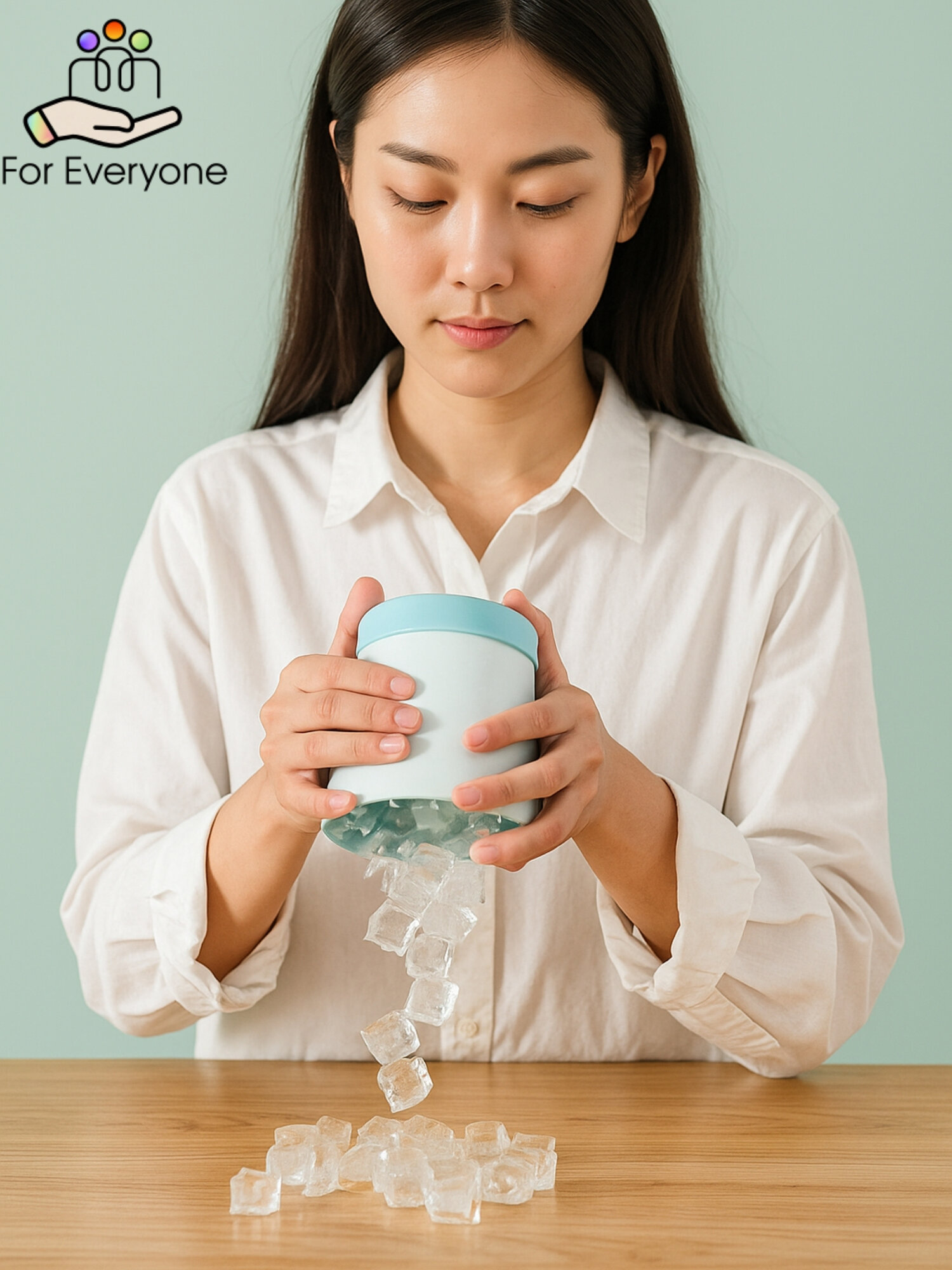 Форма для льда круглая 60 кубиков силикон / форма ледяные кубики / цвет голубой