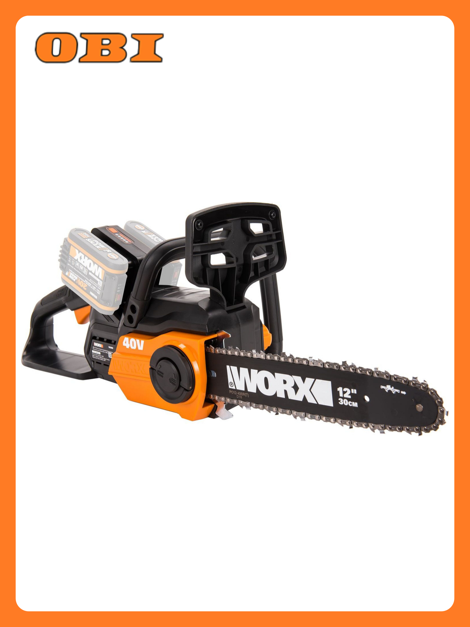 Аккумуляторная пила Worx WG381E.9 тормоз цепи плавный пуск 20 В 30 см без АКБ и зарядного устройства