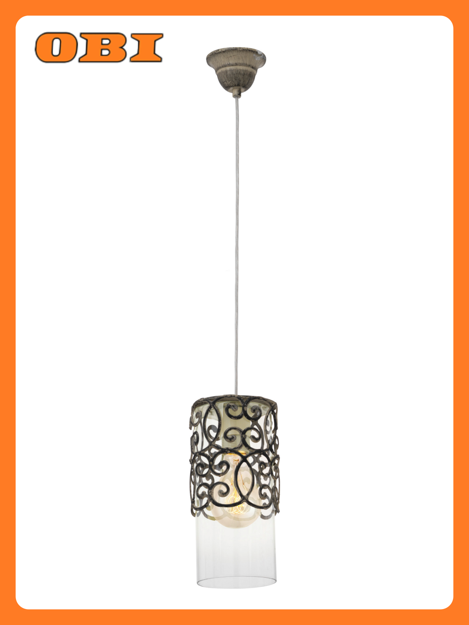 Подвес одинарный EGLO CARDIGAN 1 x 60 Вт x E27 патина