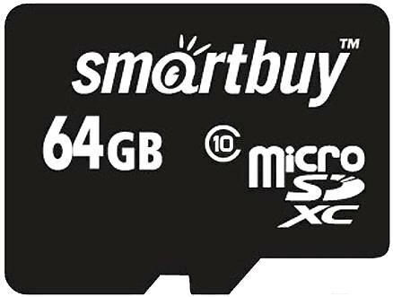 Карта памяти SmartBuy microSDXC 64Gb UHS-I Cl10 +ад, SB64GBSDCL10-01
