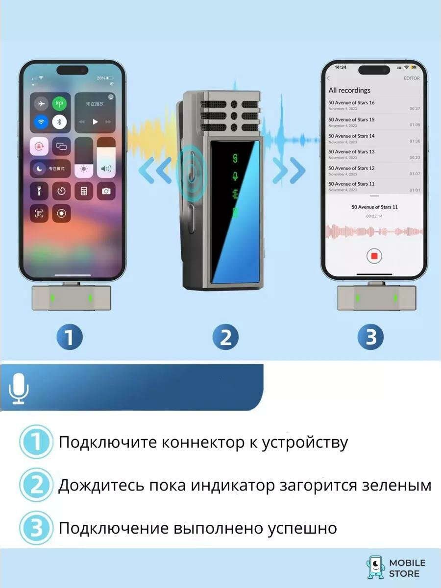 Микрофон петличка для смартфонов Android и iPhone. Микрофон MARI MW-15 — фото 1