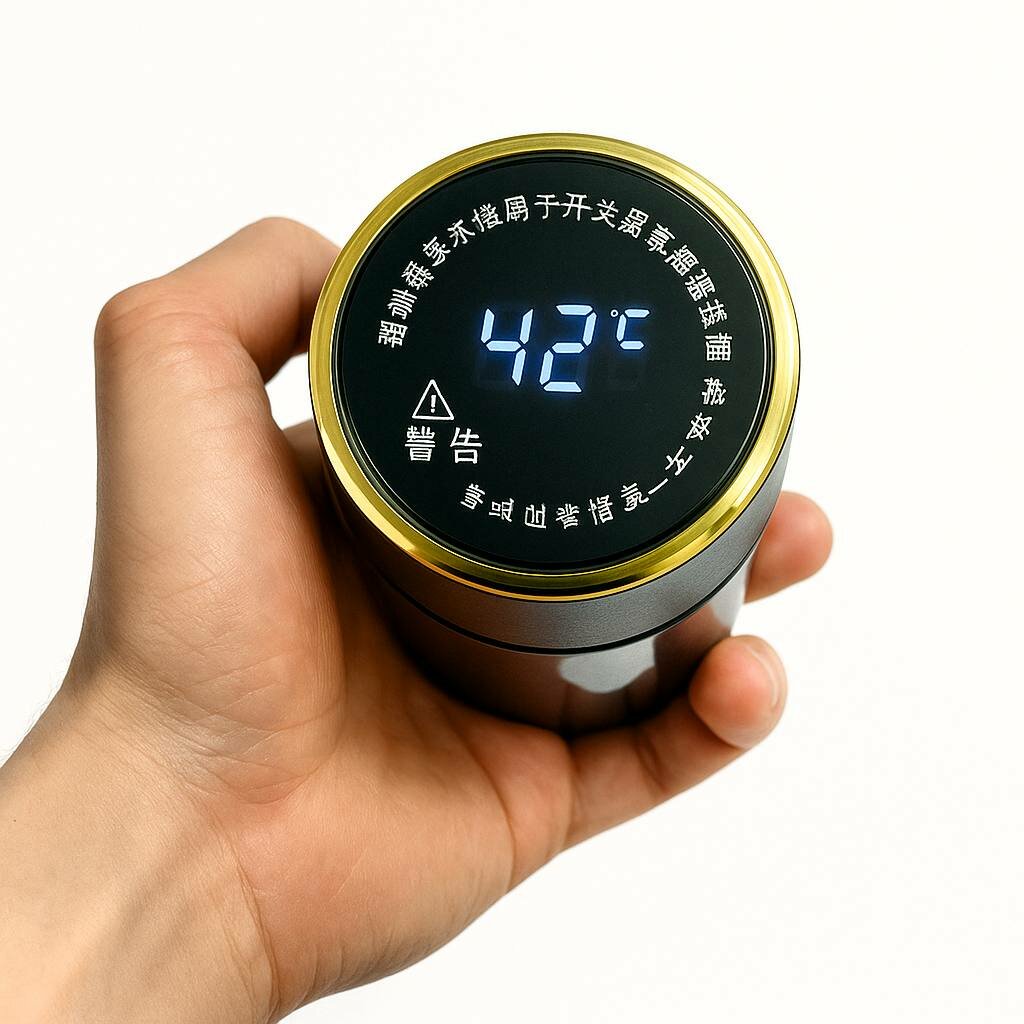 Термос BMW, с датчиком температуры и LED-дисплеем, сталь, 500мл — фото 1