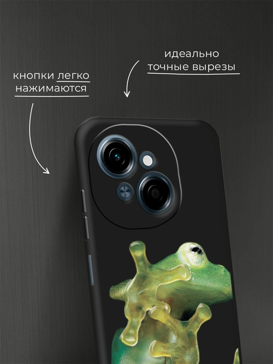 Чехол на Tecno Spark Go 1/Tecno POP 9 / Техно Спарк Го 1/Техно ПОП 9 с принтом Зеленая лягушка 2 — фото 1