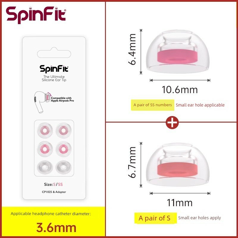 SpinFit SuperFine силиконовые ушные заглушки для Apple AirPods Pro размер SS/S 2 пары на картон премиум комфорт