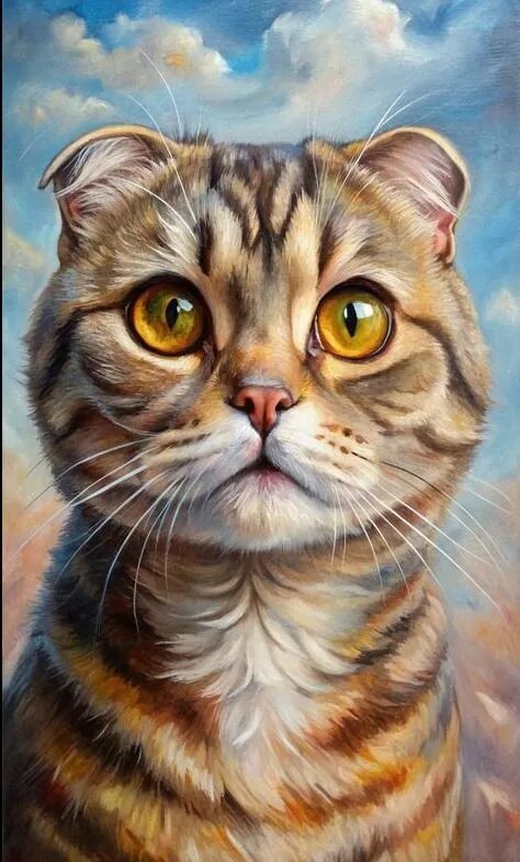 Алмазная Мозаика "шотландская Вислоухая Кошка" 40x50 См Алмазная Вышивка / Картина Стразами Подарков / Украшения