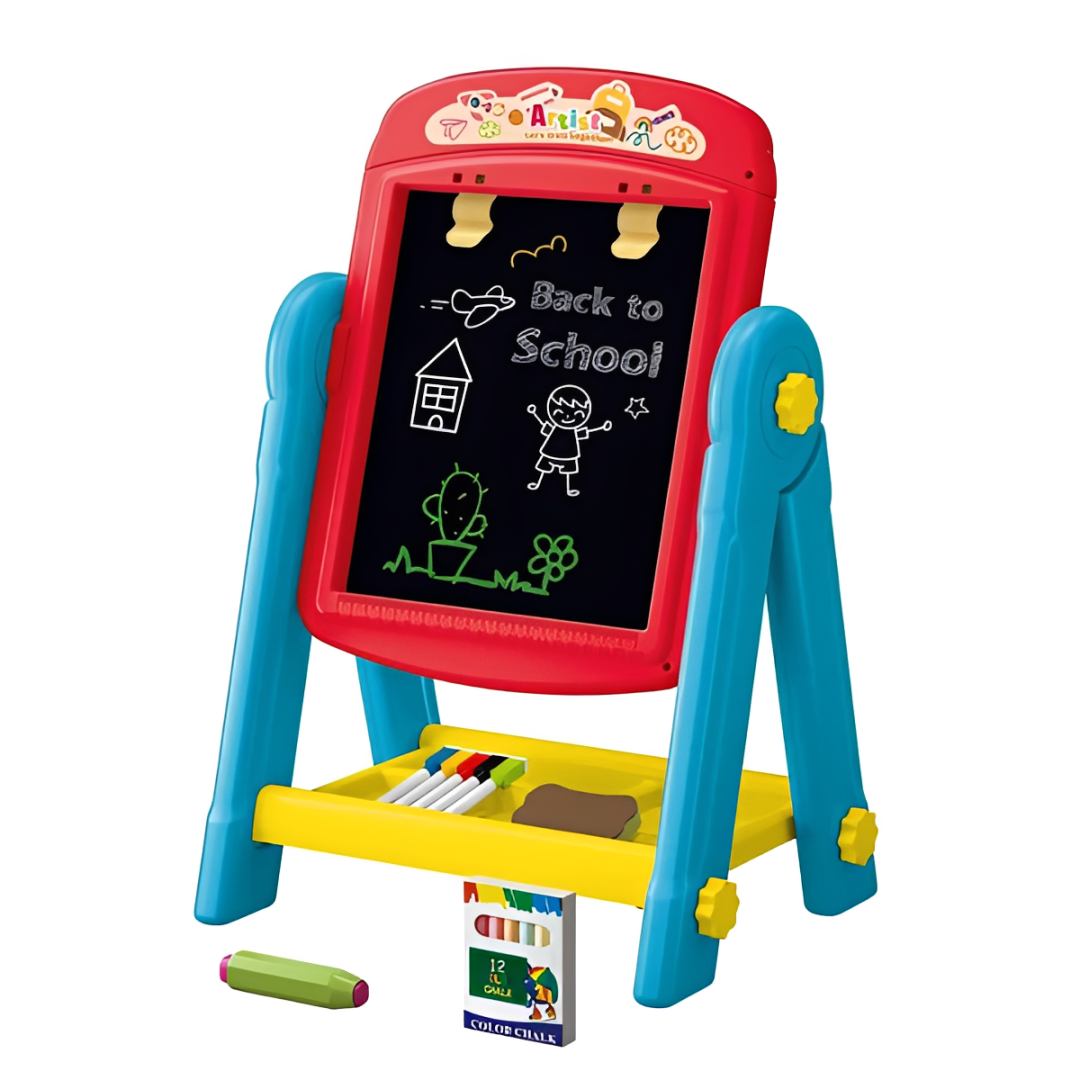 Мольберт детский двухсторонний / Доска магнитно маркерная для рисования,