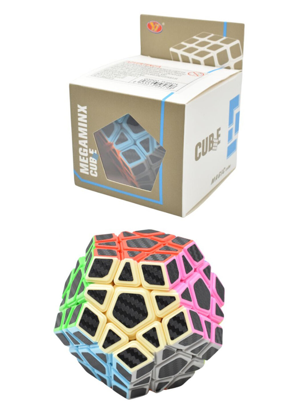 Мегаминкс головоломка с карбоновым дизайном — сложный многогранный куб для логики и развития мышления