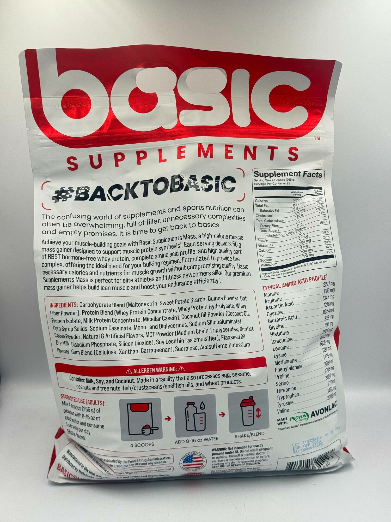 Basic Suplements Mass Gainer 6.8 kg вкус Chocolate , Басик Масс Гаинер — фото 1