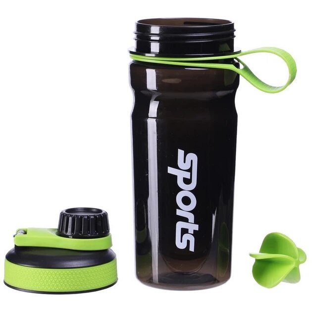 Спортивный шейкер бутылка 600 мл для воды и протеина с крышкой и ремешком для фитнеса и тренировок