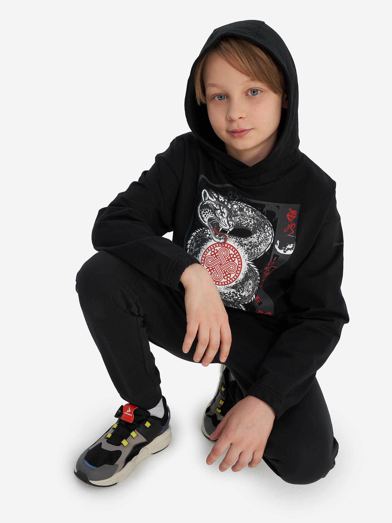 Худи Demix, размер 134-140, черный — фото 1