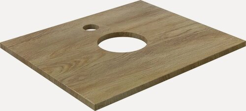 Изображение товара Столешница под раковину в ванную STWORKI Монтре 60 светлое дерево, матовая, с отверстием для смесителя, МДФ