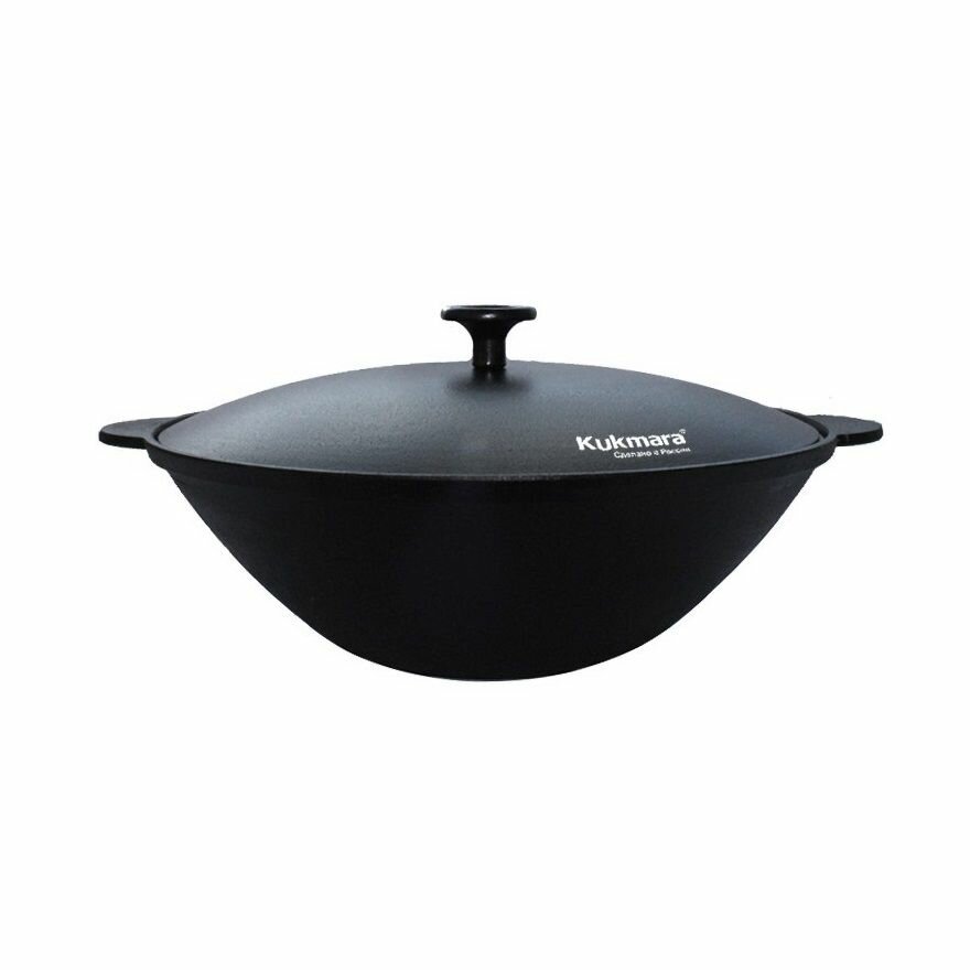 Сковорода Kukmara Материал чугун, диаметр 28,5 см, глубина 9,5 см, в комплекте с крышкой (вч27)