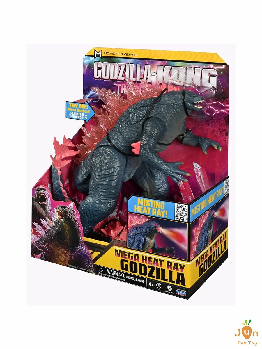 Playmates Monsterverse Godzilla x Kong Deluxe Heat Ray / Детская игрушка Годзилла со световыми и звуковыми эффектами, 33 см. Идеально подходит в качестве подарка на день рождения.