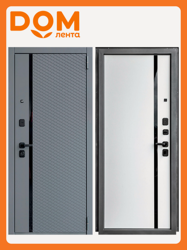 Изображение товара Дверь металлическая Дверной Континент ДК80 графит, белый снег 96х205 см, левая