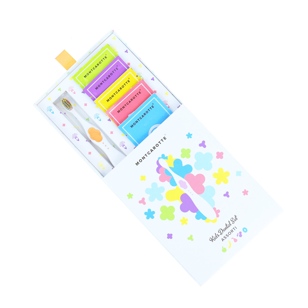 Подарочный набор MontCarotte ASSORTI Kids (зубные гели + зубная щетка), Желтый, 0+