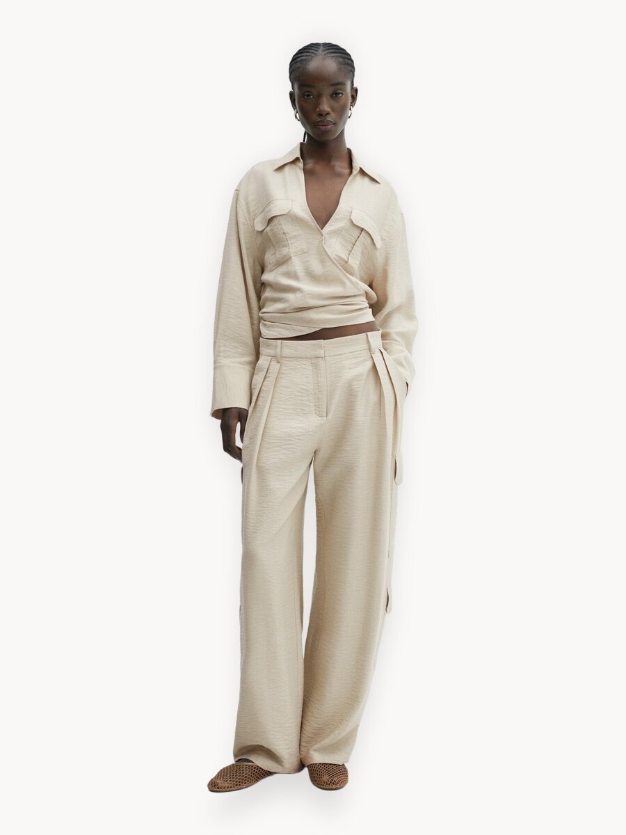 Брюки карго MANGO, размер 36 EU, песочный