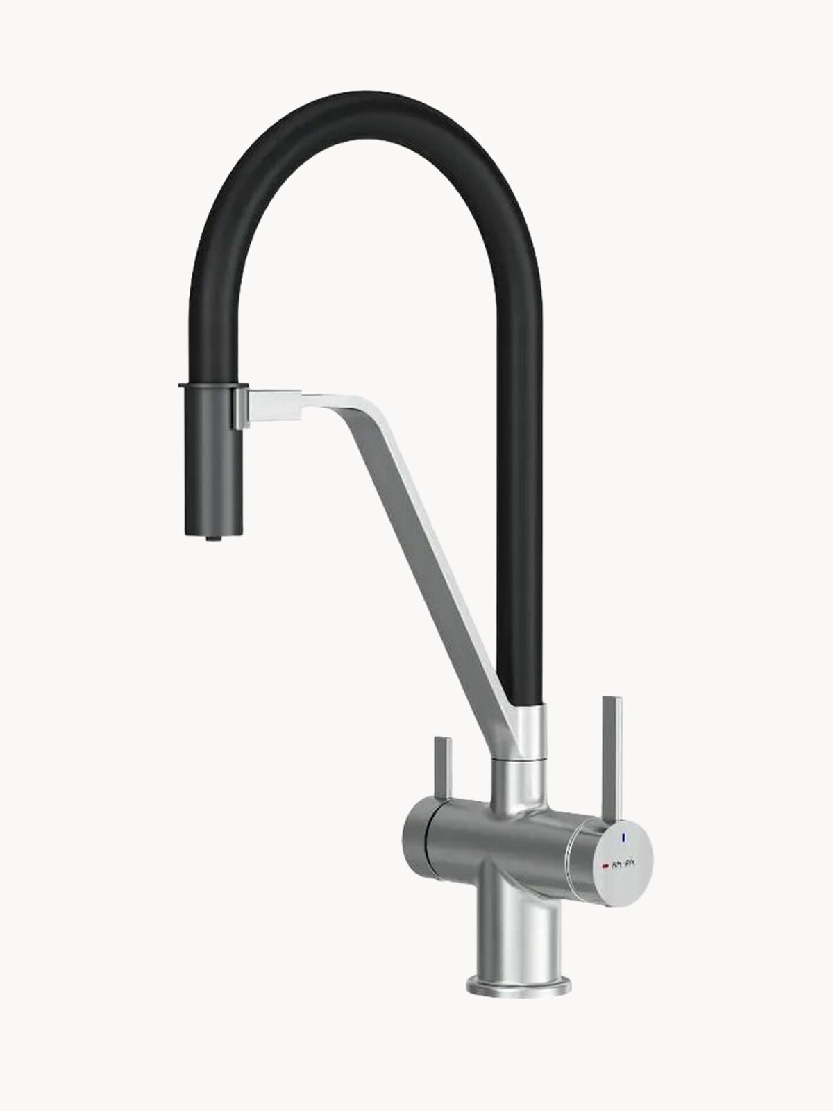 Смеситель для кухни с гибким изливом AM.PM Func, силикон и латунь, цвет черный/сатин