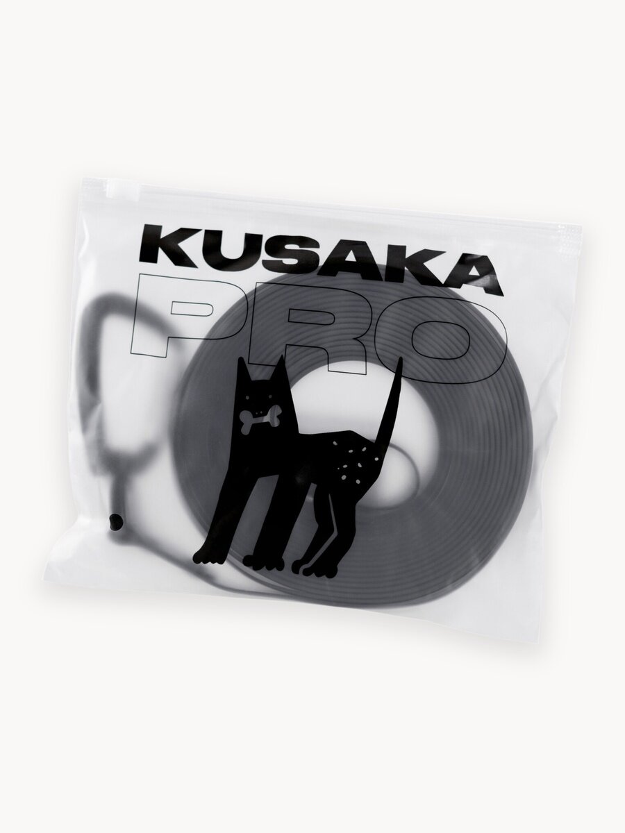 Поводок биотановый KUSAKA 5м темно-серый для мелких и средних собак