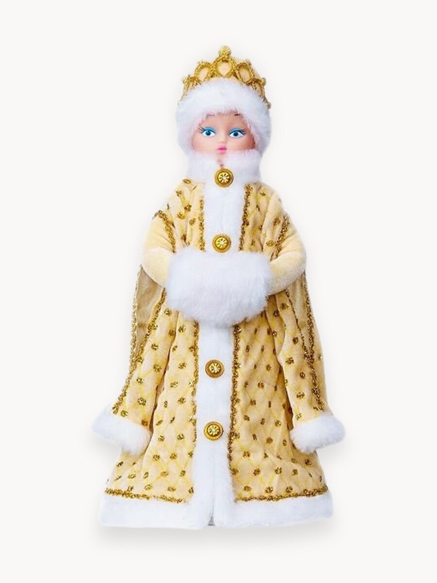 Игрушка-кукла Снегурочка Царская Золотая, 44 см, в упаковке