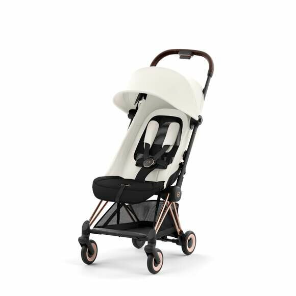 Коляска прогулочная Cybex Coya Rosegold Off White с дождевиком и бампером 522005605