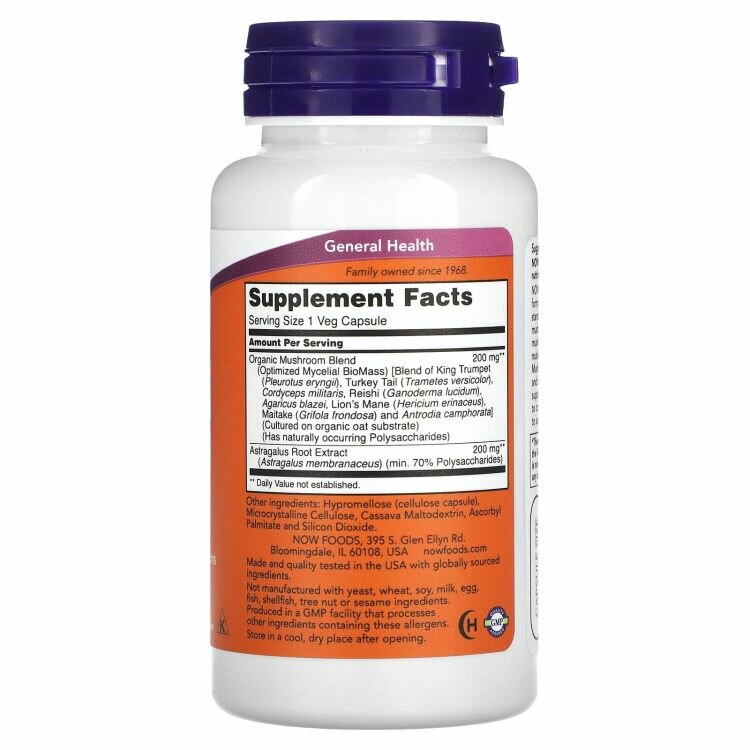 Картинки БАД, Now Foods, Mushroom Immune Renew, 90 вегетарианских капсул, поддержка иммунитета