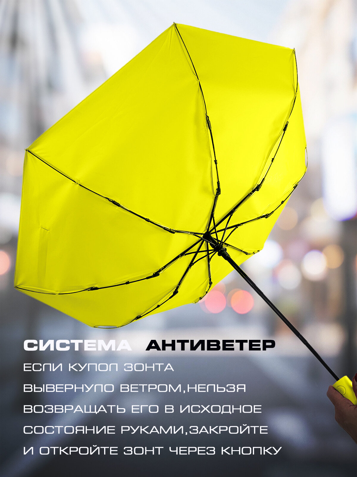 Зонт Diniya, горчичный, желтый — фото 1