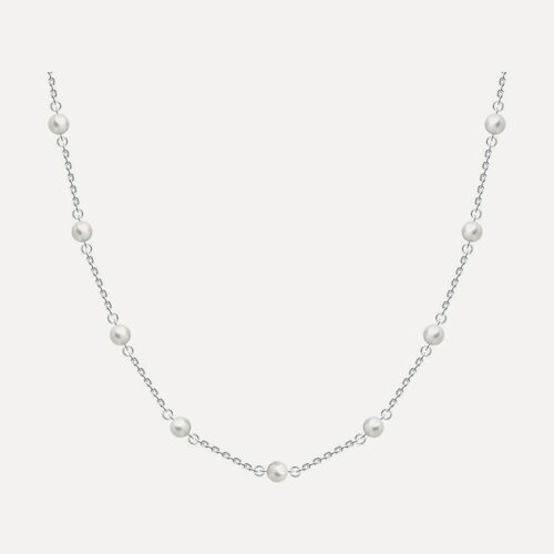 Изображение товара Колье, серебро, 925 проба, родирование, жемчуг имитация